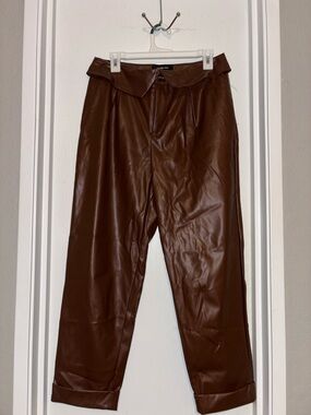 Who What Wear Brown Faux Leather Women’s Pants